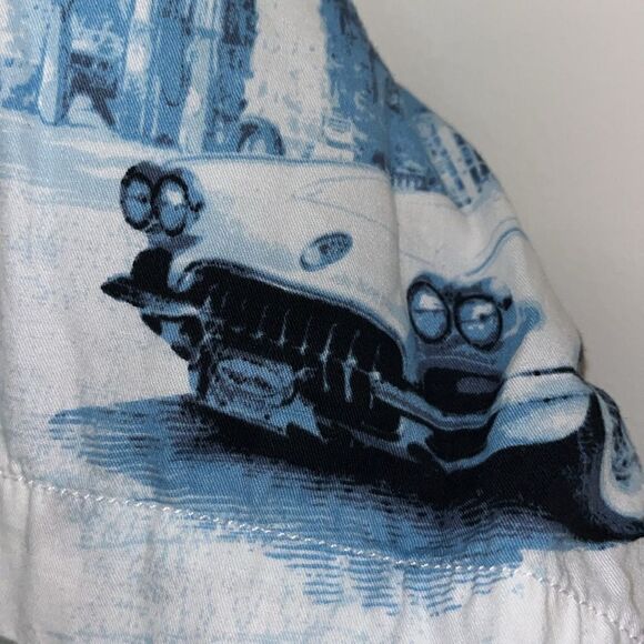 Route 66 vintage Corvette Stingray print SS summer button shirt M Hawaiian Luau - Picture 5 of 7